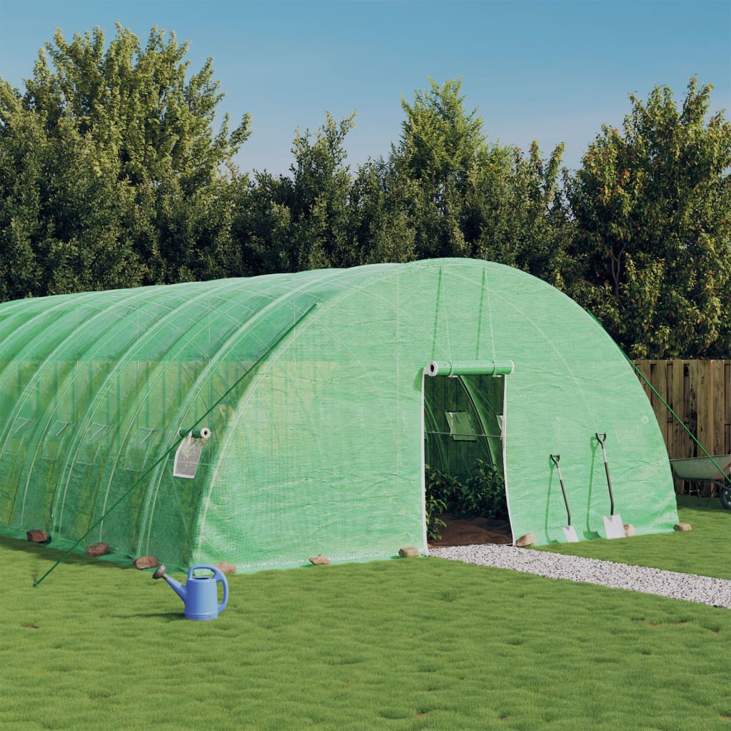 Tuinkas met stalen frame 108 m² 18x6x2,85 m groen