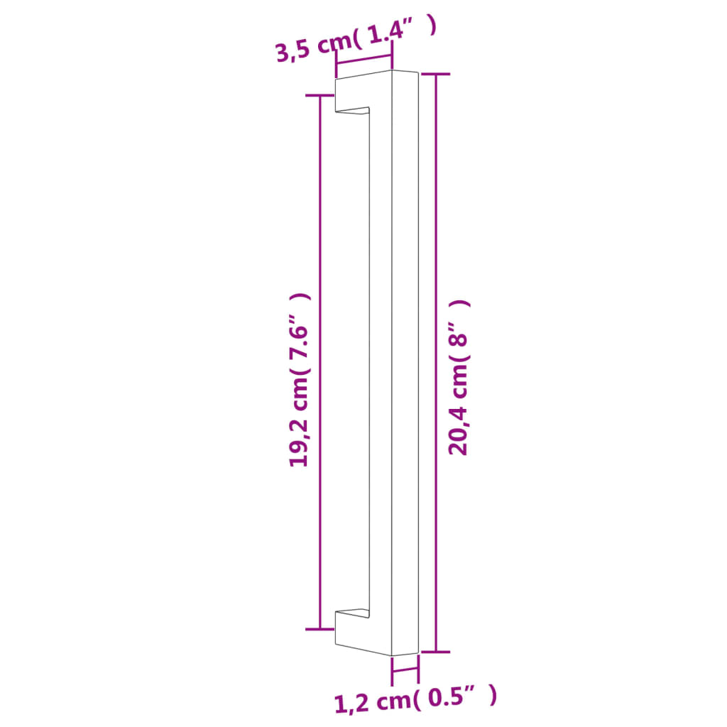 Handvatten 20 st 192 mm roestvrij staal zilverkleurig