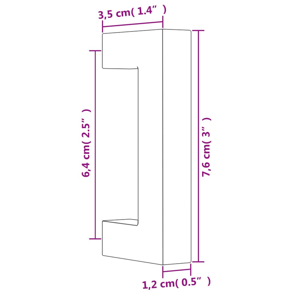 Handvatten 20 st 64 mm roestvrij staal goudkleurig