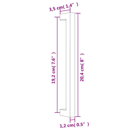 Handvatten 20 st 192 mm roestvrij staal zwart