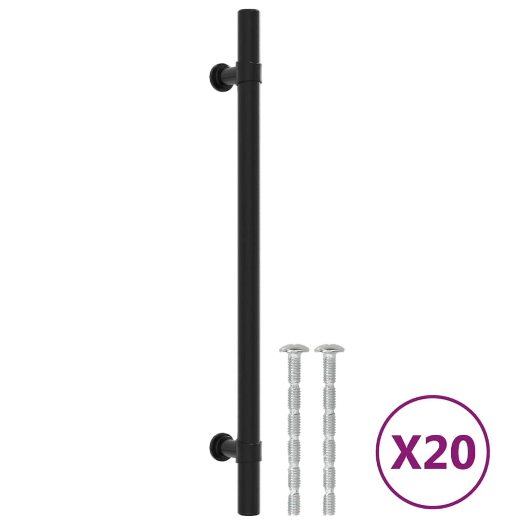 Handvatten 20 st 192 mm roestvrij staal zwart