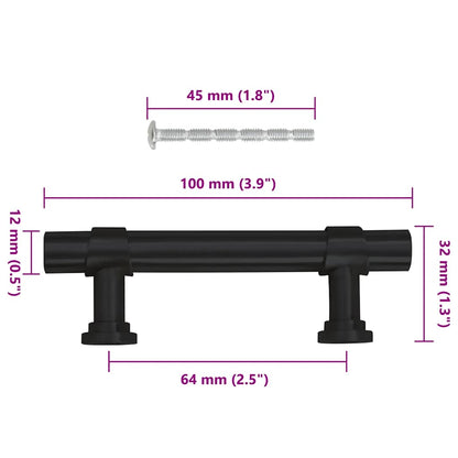 Handvatten 10 st 64 mm roestvrij staal zwart