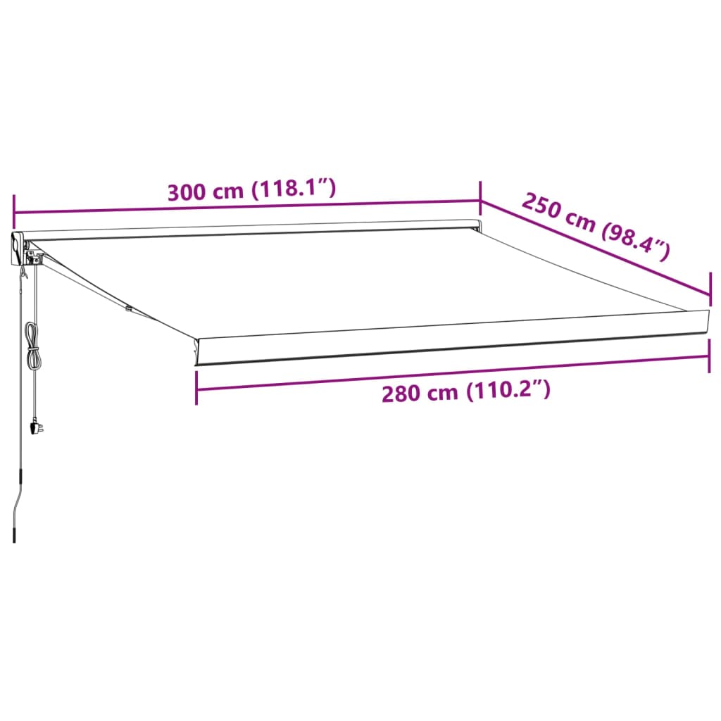 Luifel automatisch uittrekbaar 300x250 cm bruin