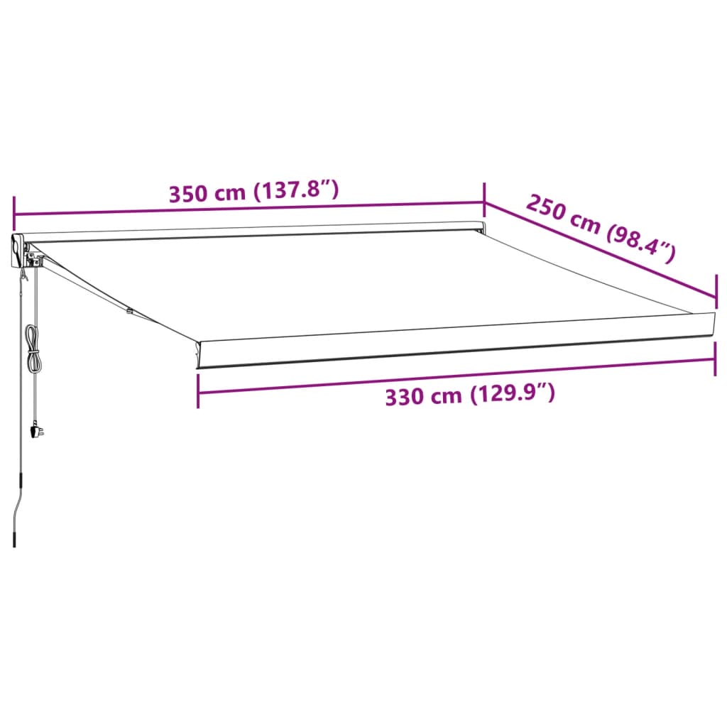 Luifel automatisch uittrekbaar 350x250 cm bruin