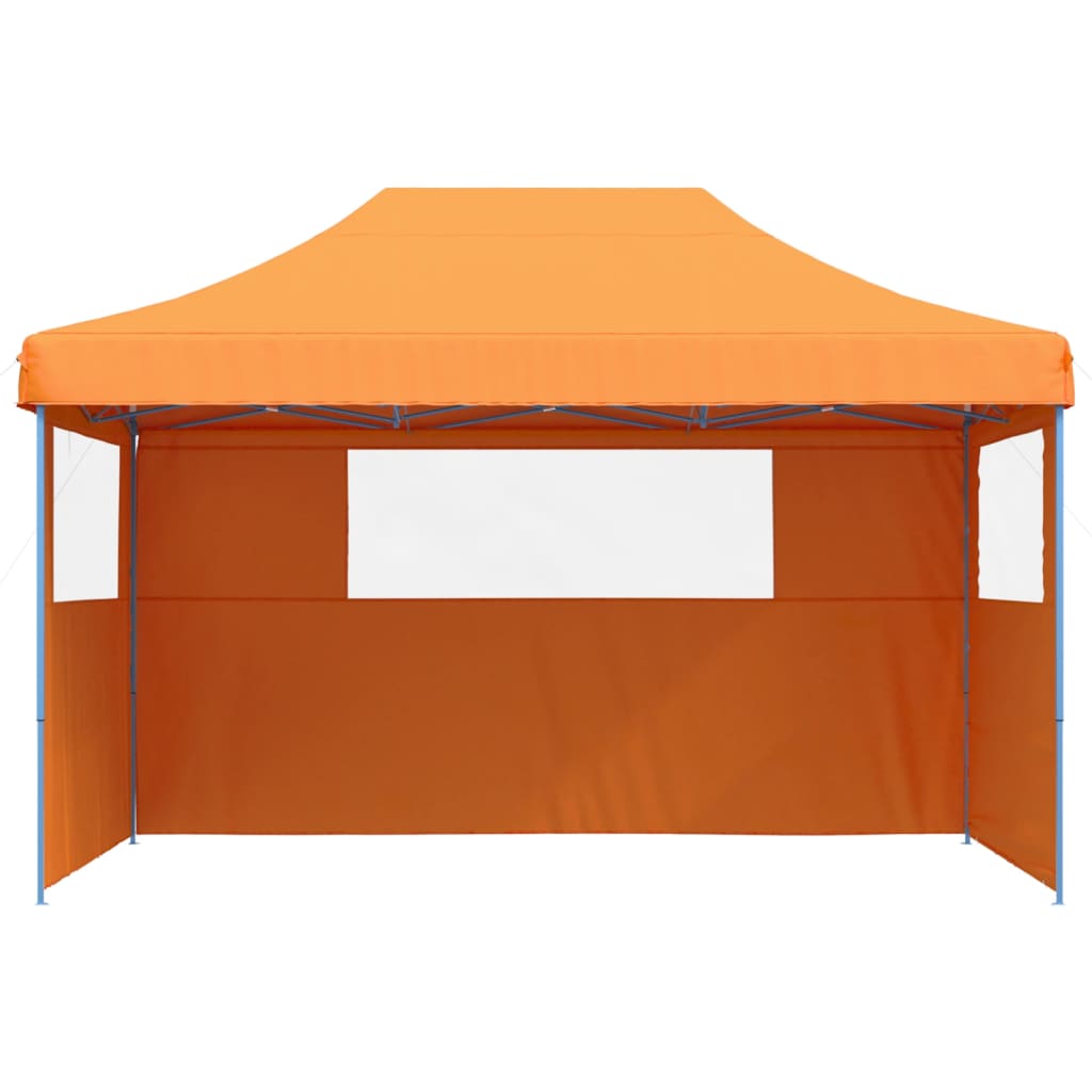 Partytent inklapbaar pop-up met 3 zijwanden oranje