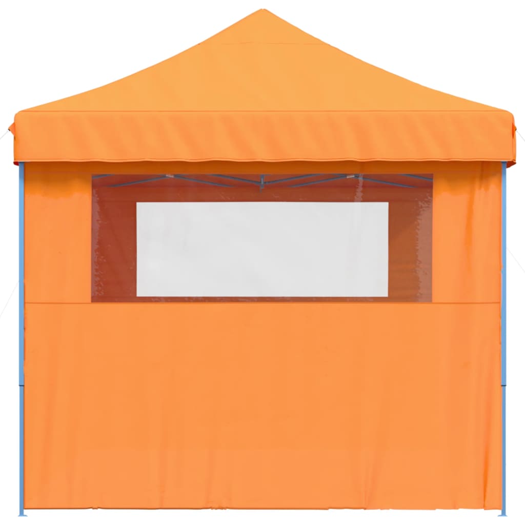 Partytent inklapbaar pop-up met 3 zijwanden oranje