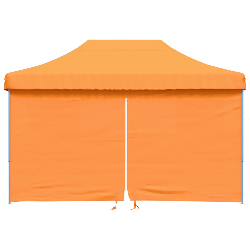 Partytent inklapbaar pop-up met 4 zijwanden oranje