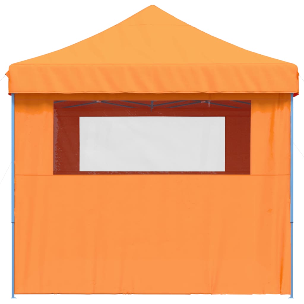 Partytent inklapbaar pop-up met 4 zijwanden oranje