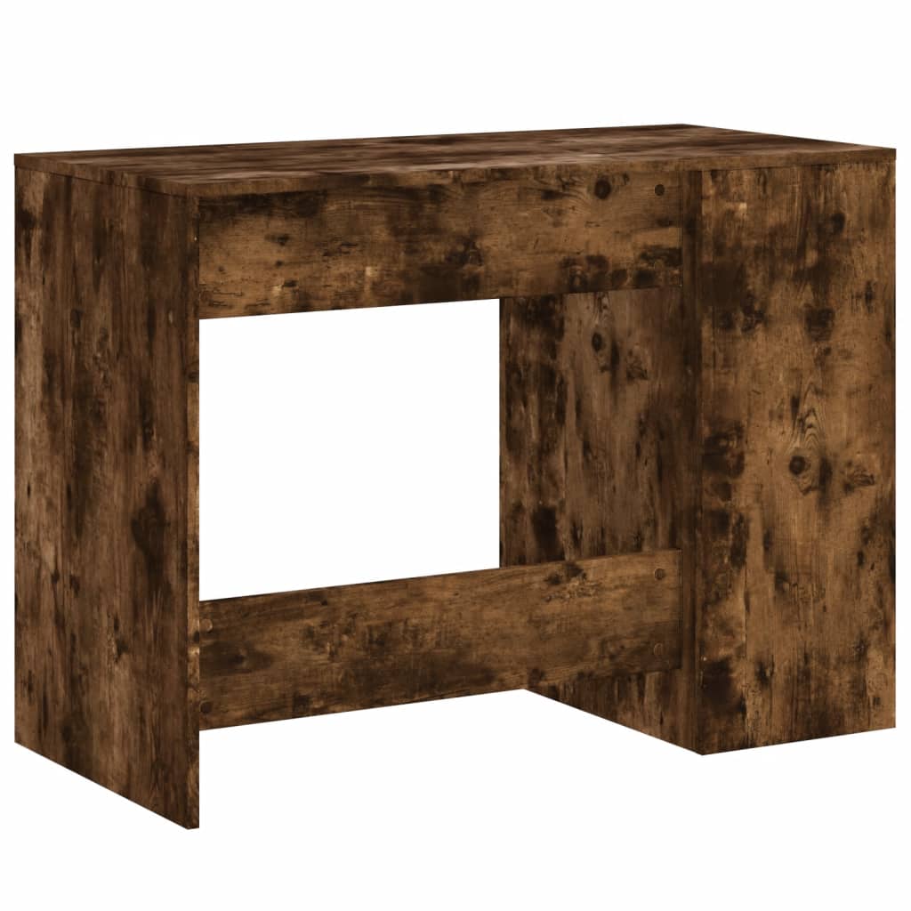 Bureau 102x50x75 cm bewerkt hout gerookt eikenkleurig