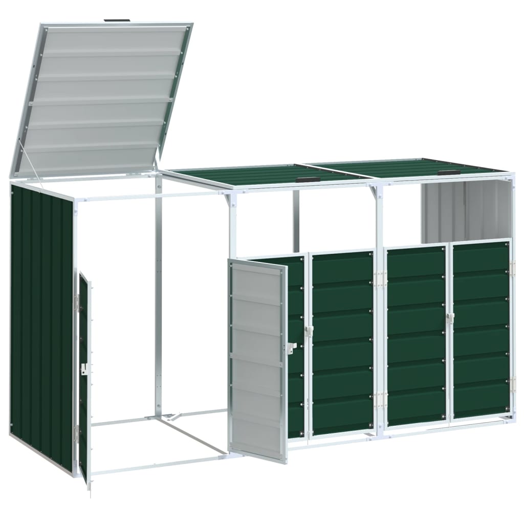 Containerberging voor 3 containers 216x81x115 cm staal groen