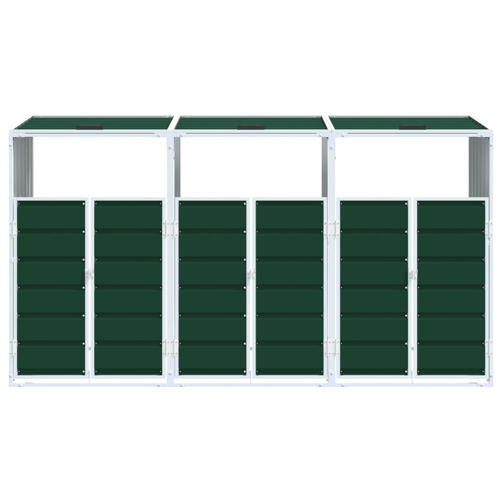 Containerberging voor 3 containers 216x81x115 cm staal groen