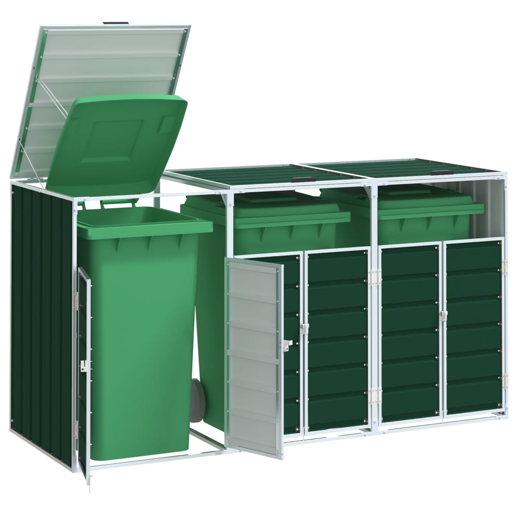 Containerberging voor 3 containers 216x81x115 cm staal groen