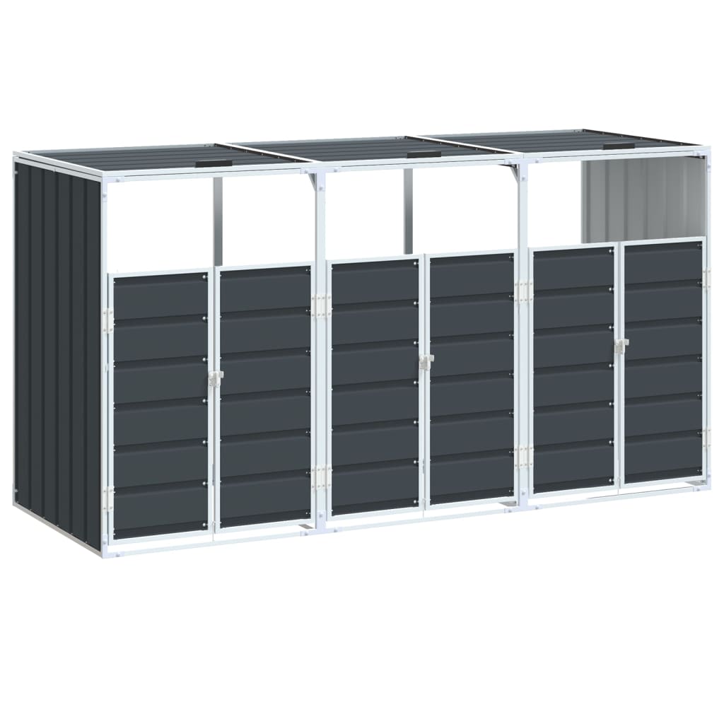 Containerberging voor 3 containers 216x81x115cm staal antraciet