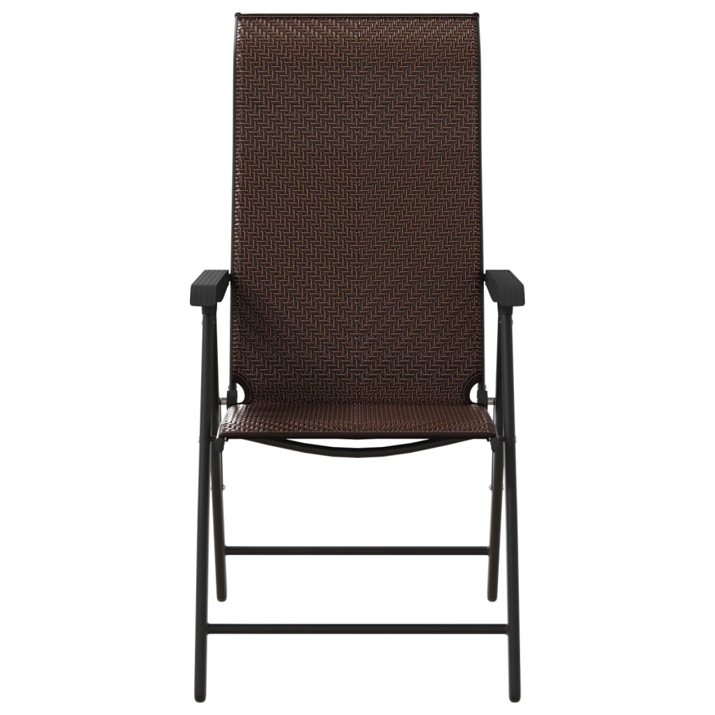 Tuinstoelen 8 st inklapbaar poly rattan bruin