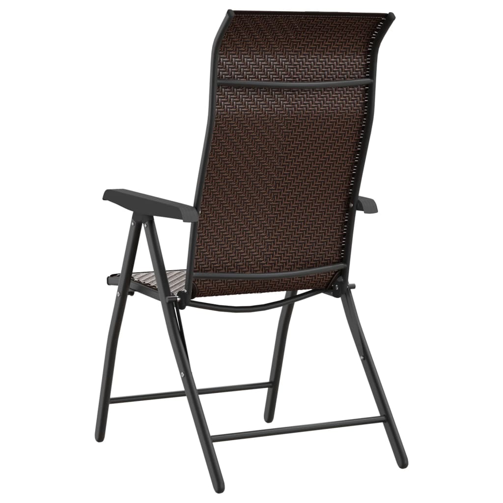 Tuinstoelen 8 st inklapbaar poly rattan bruin