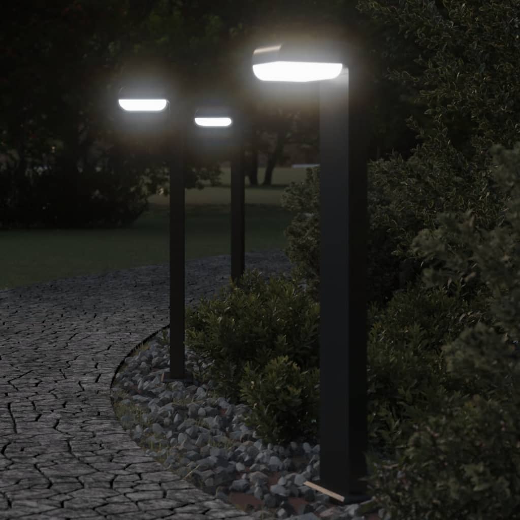 Vloerlampen voor buiten 3 st 80 cm gegoten aluminium zwart