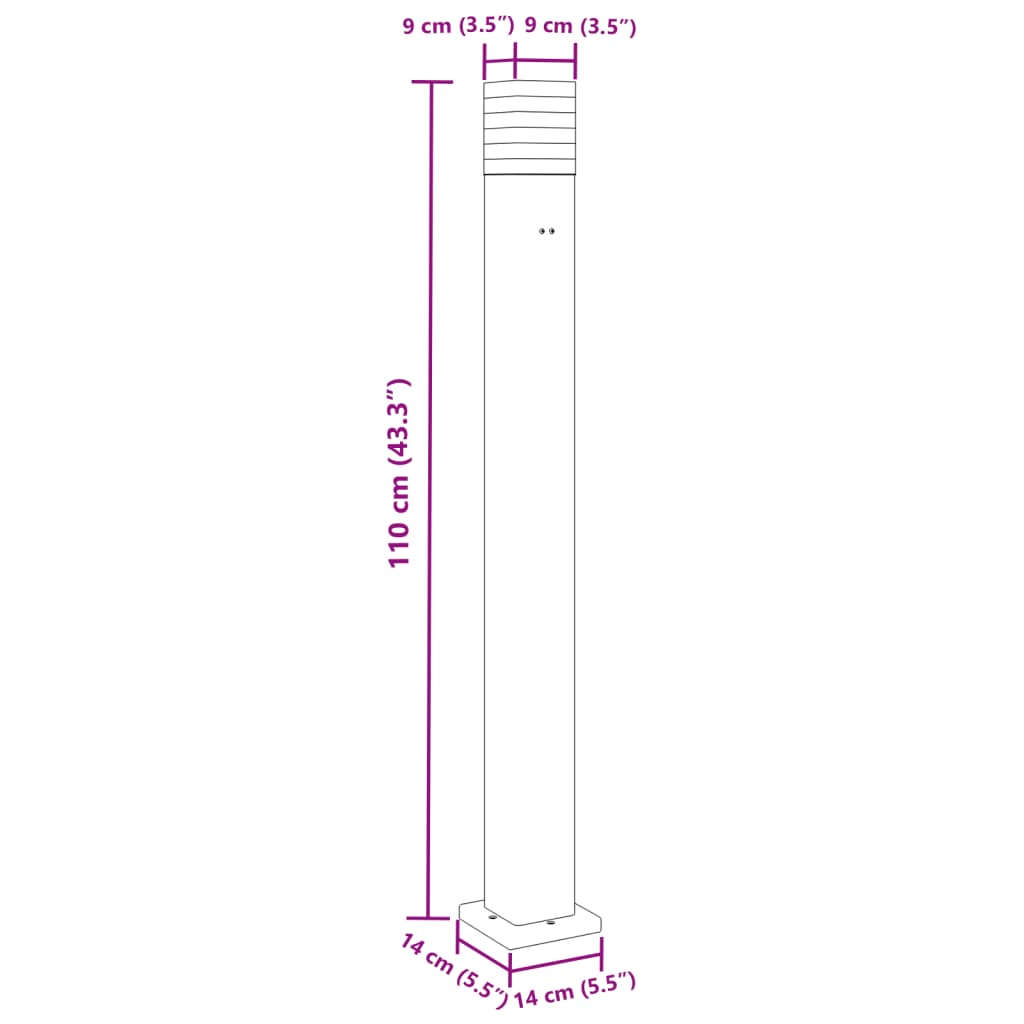 Vloerlamp voor buiten met stopcontact 110 cm aluminium zwart