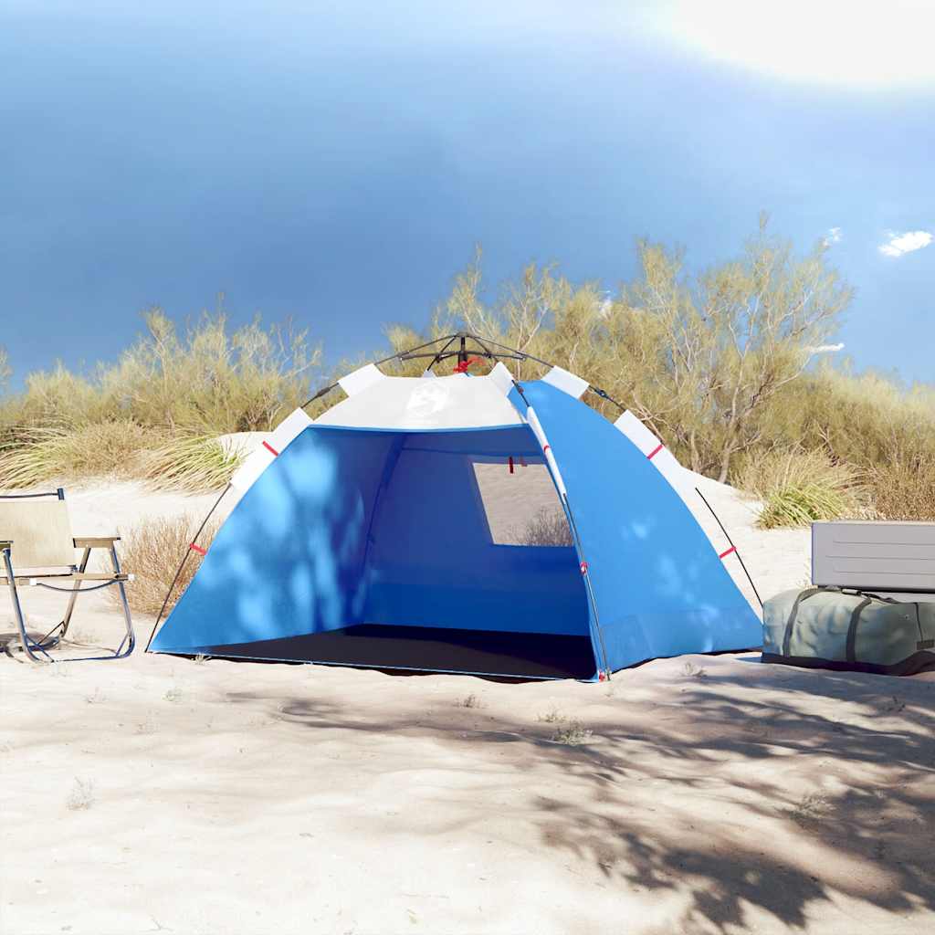 Strandtent 2-persoons waterdicht snelontgrendeling azuurblauw