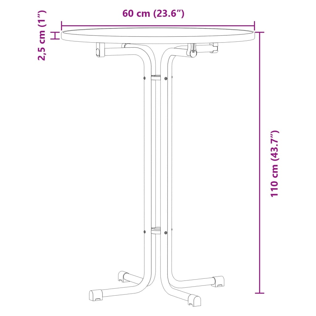 Eettafel Ø 60x110 cm bewerkt hout en staal zwart