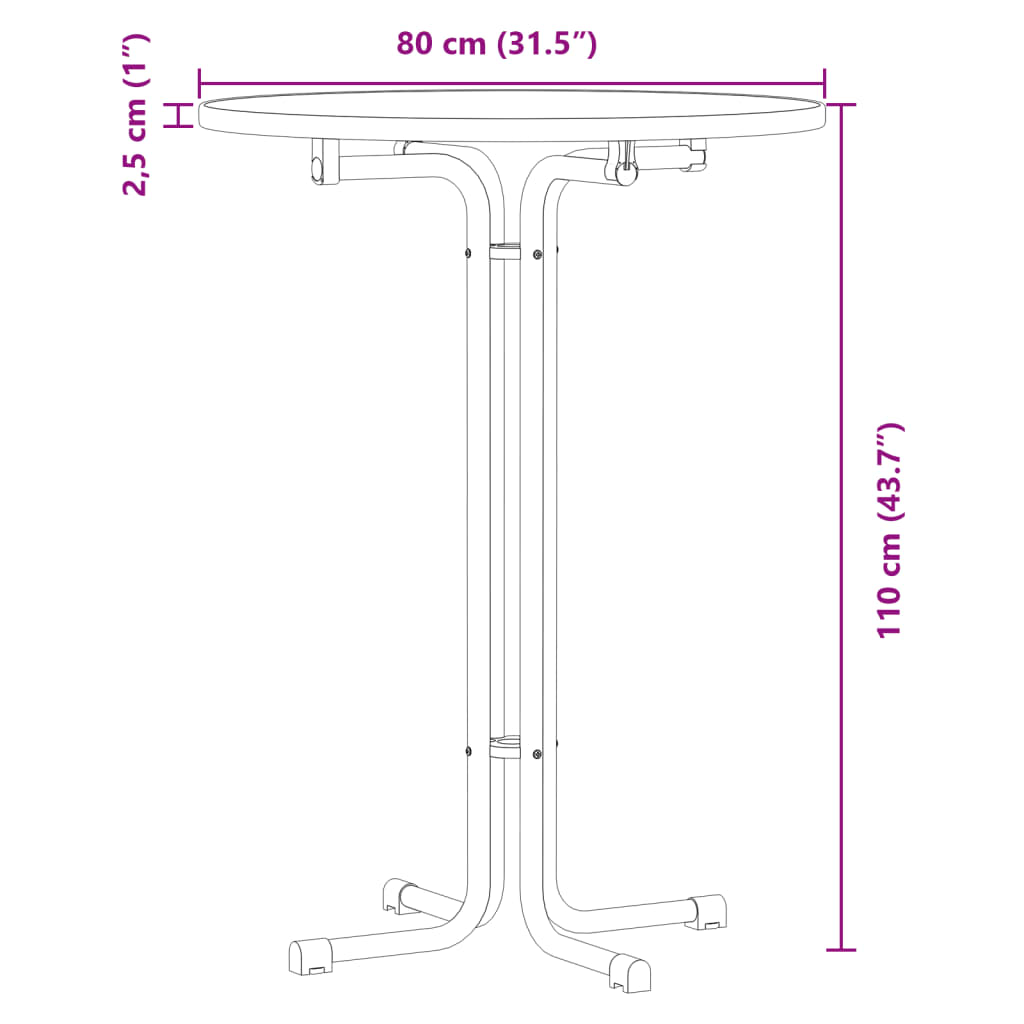 Eettafel Ø 80x110 cm bewerkt hout en staal zwart