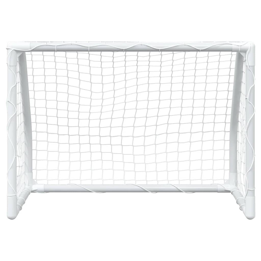 Kindervoetbaldoelen 2 st met bal 64x35x48 cm metaal wit