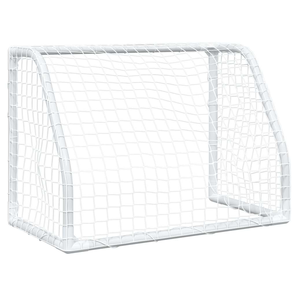 Kindervoetbaldoelen 2 st met bal 64x35x48 cm metaal wit