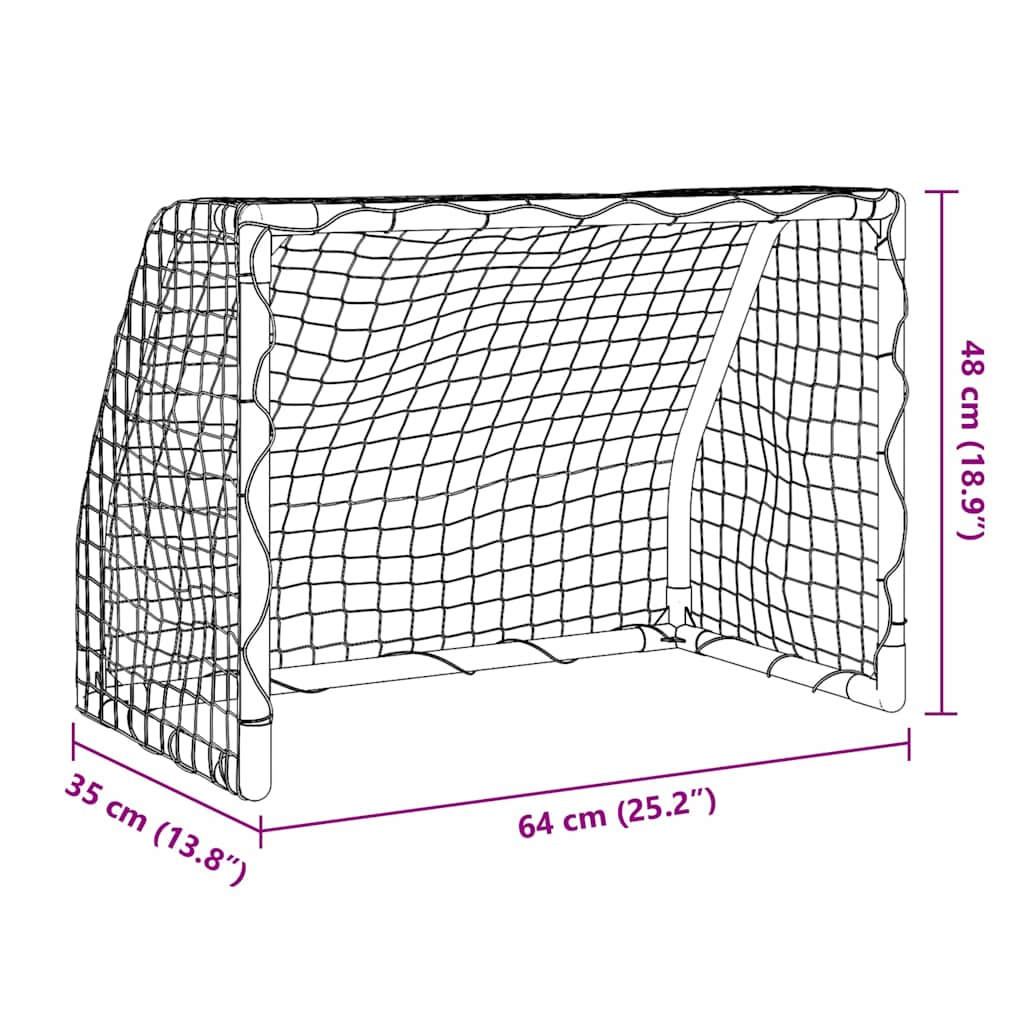 Kindervoetbaldoelen 2 st met bal 64x35x48 cm metaal wit