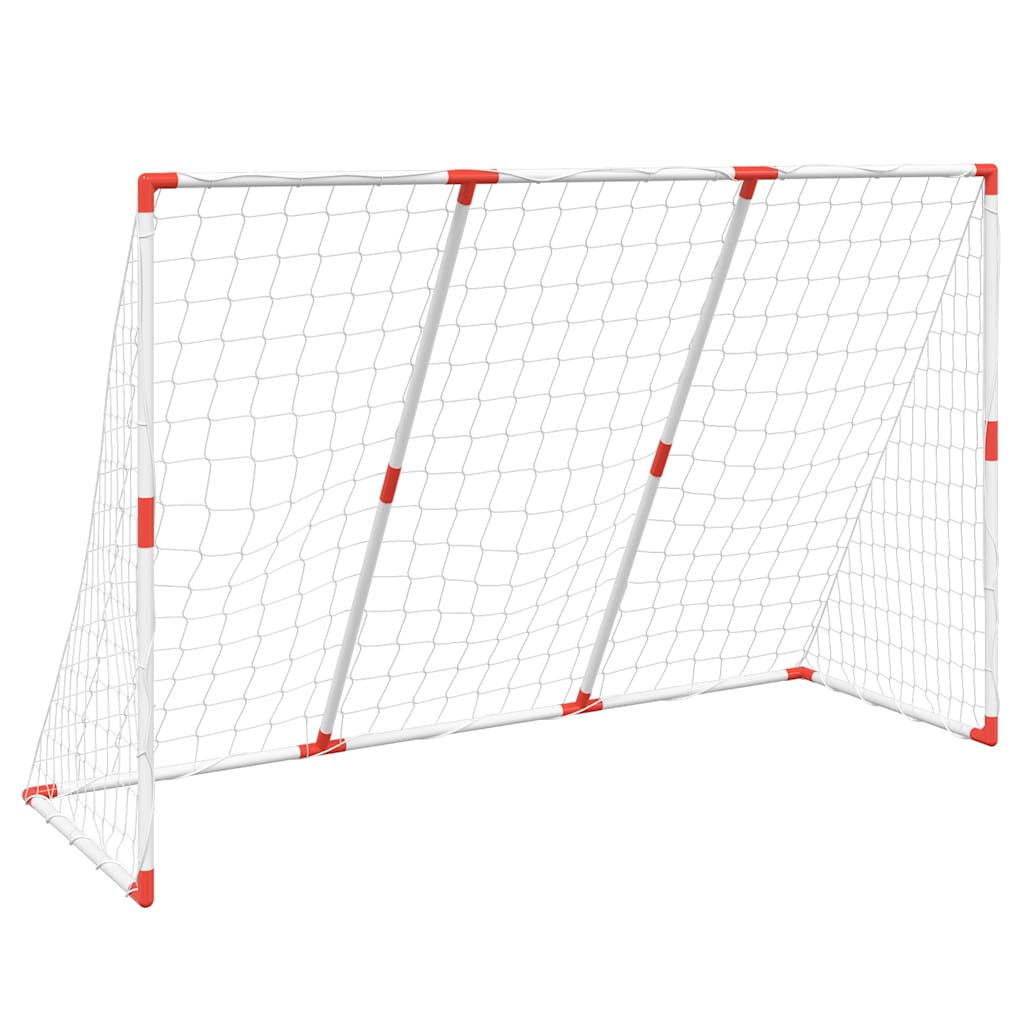 Kindervoetbaldoel met ballen 2-in-1 184x64x124 cm wit