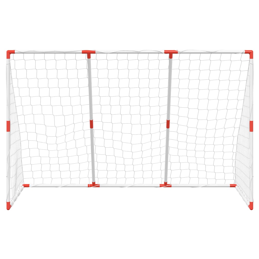 Kindervoetbaldoel met ballen 2-in-1 184x64x124 cm wit