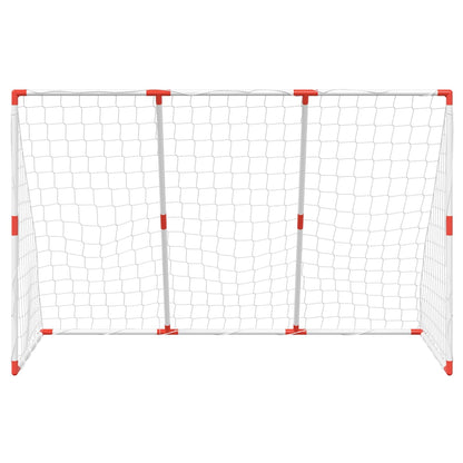 Kindervoetbaldoel met ballen 2-in-1 184x64x124 cm wit