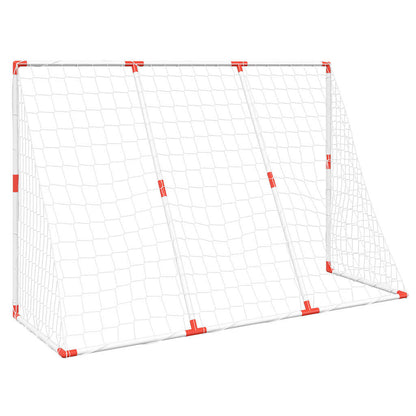 Kindervoetbaldoel met ballen 2-in-1 184x64x124 cm wit