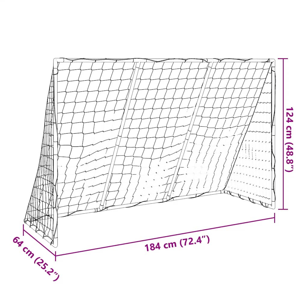 Kindervoetbaldoel met ballen 2-in-1 184x64x124 cm wit