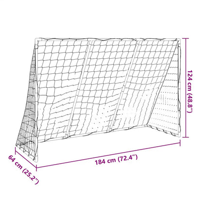 Kindervoetbaldoel met ballen 2-in-1 184x64x124 cm wit