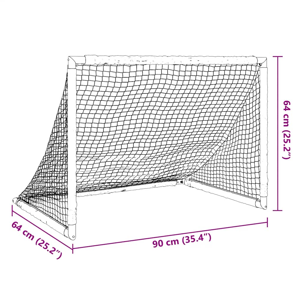 Kindervoetbaldoel inklapbaar 90x64x64 cm zwart