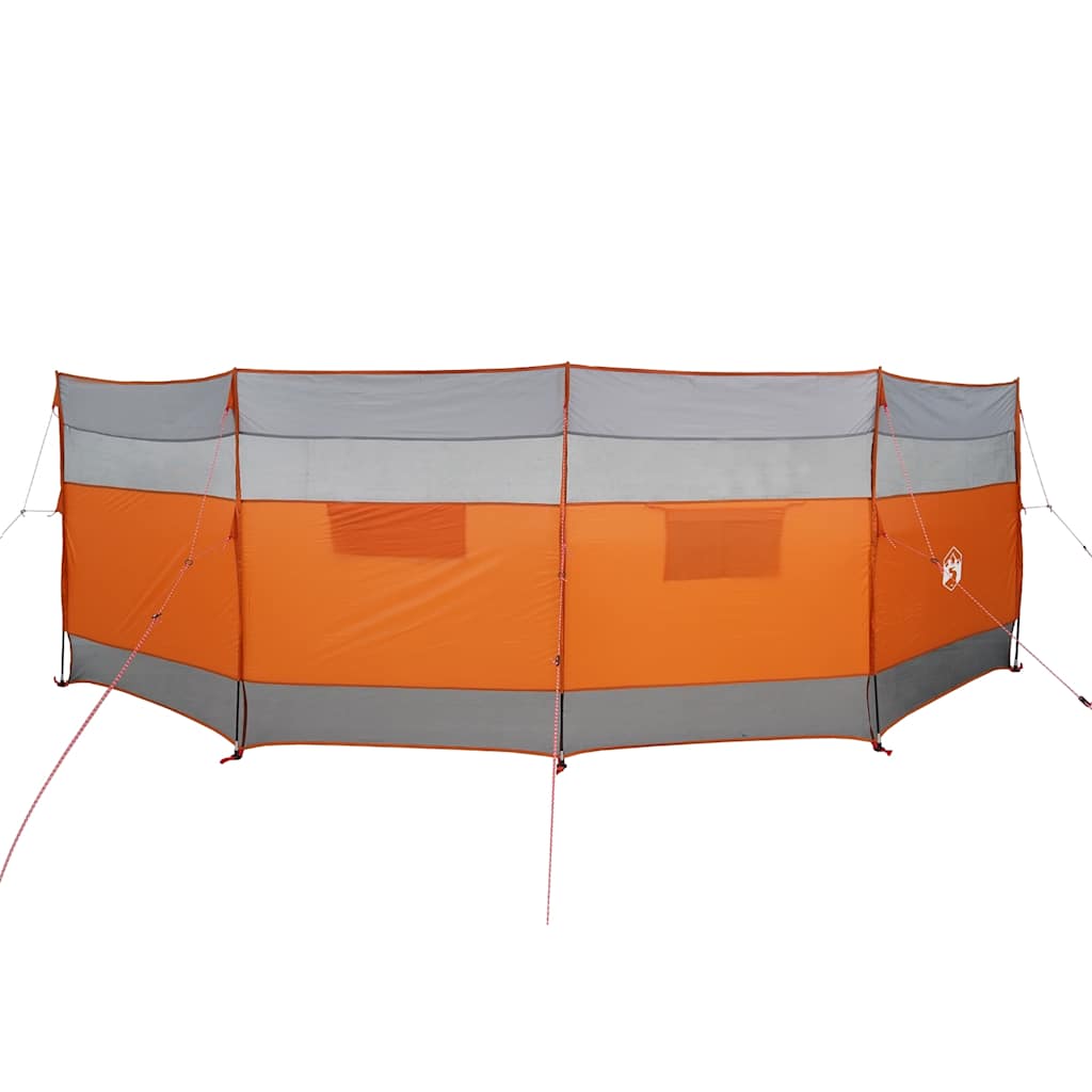 Windscherm camping waterdicht 510x153 cm grijs en oranje