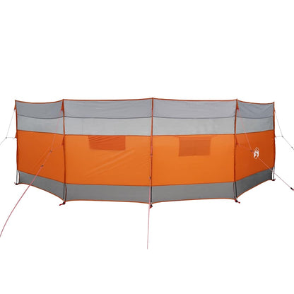 Windscherm camping waterdicht 510x153 cm grijs en oranje