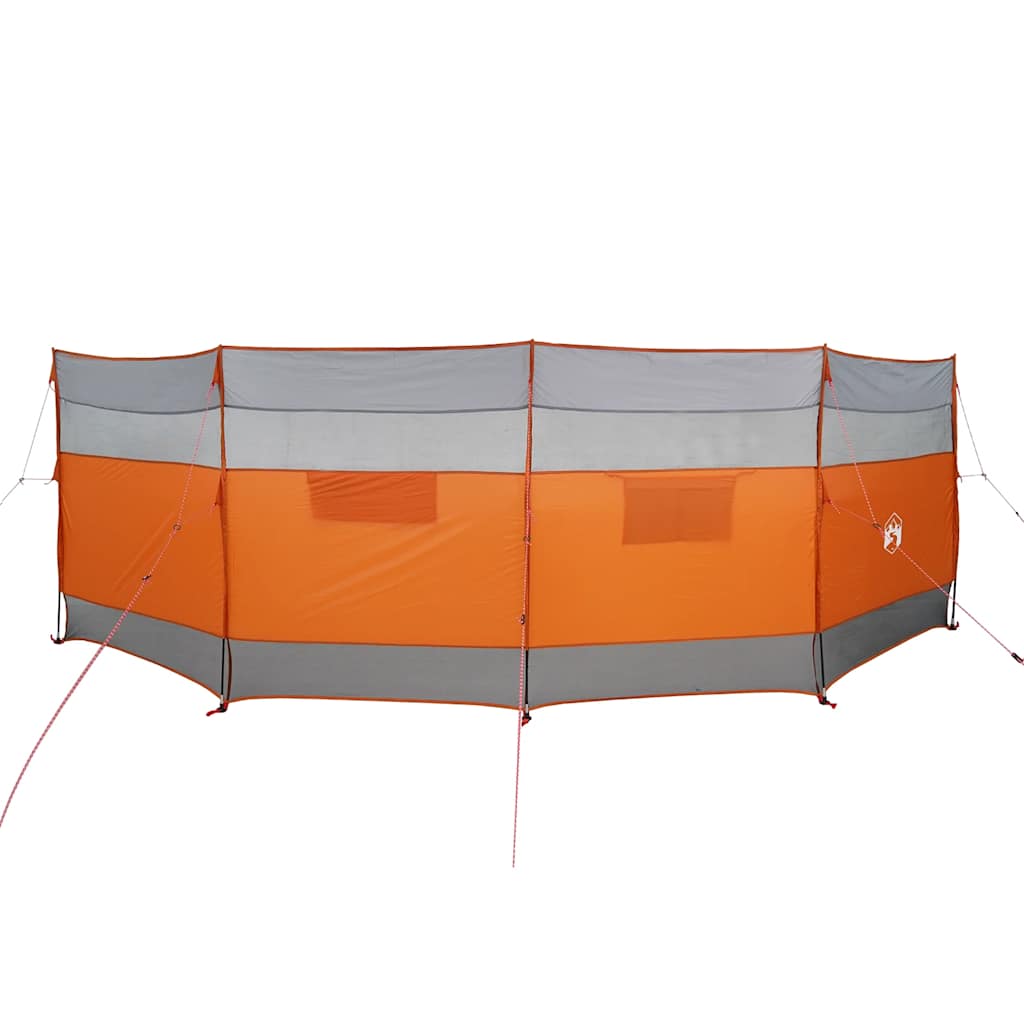 Windscherm camping waterdicht 510x153 cm grijs en oranje