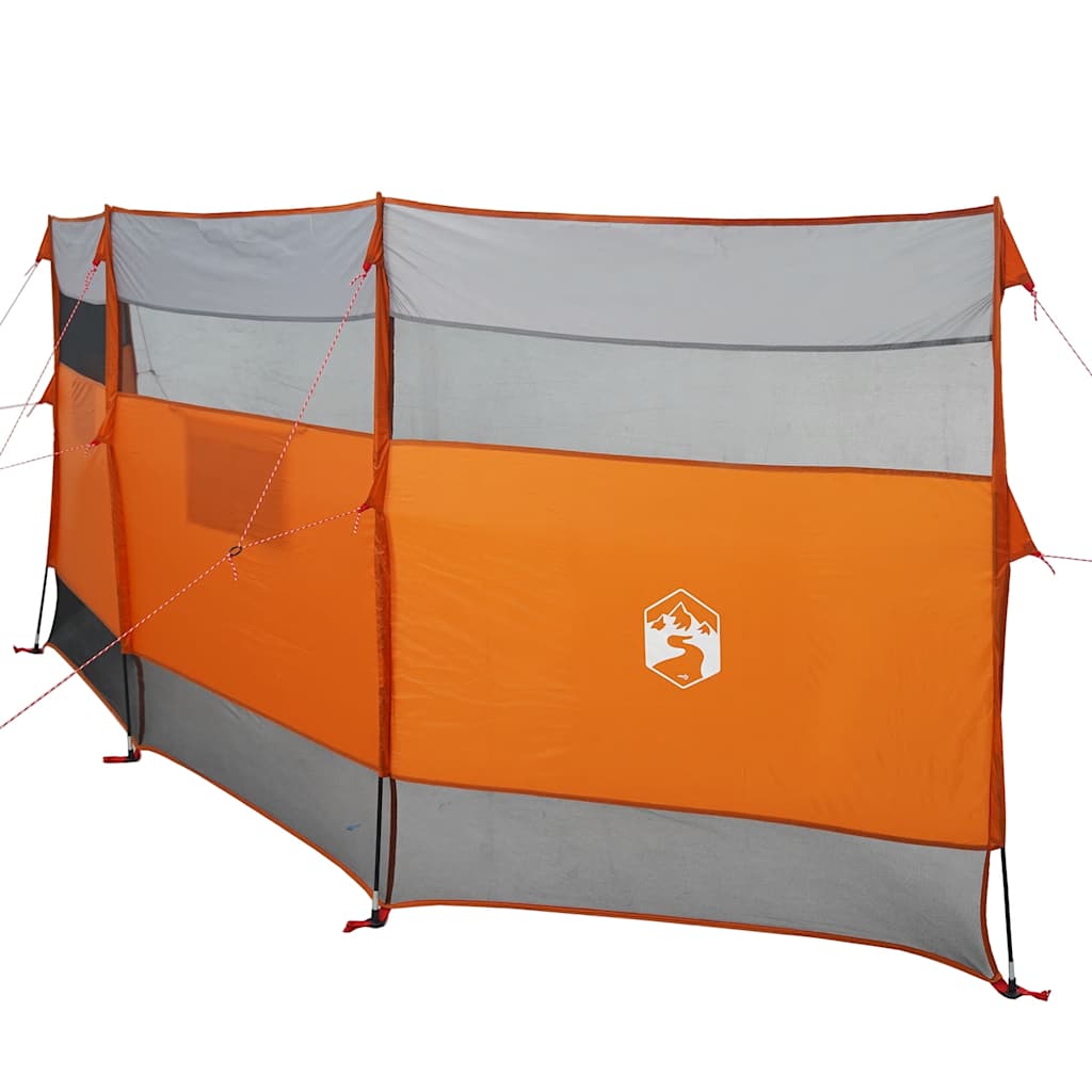 Windscherm camping waterdicht 510x153 cm grijs en oranje