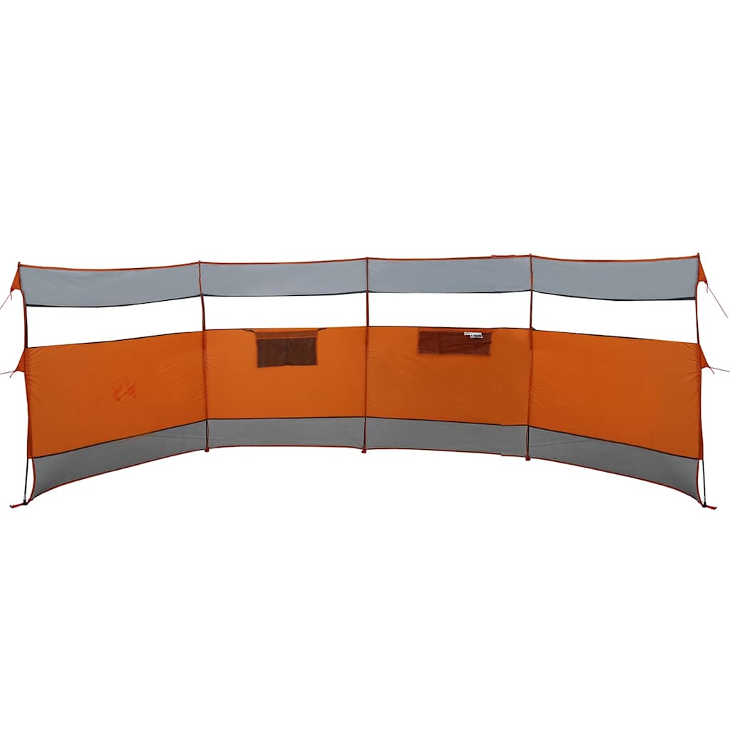 Windscherm camping waterdicht 510x153 cm grijs en oranje