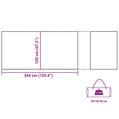 Windscherm camping waterdicht 344x120 cm groen