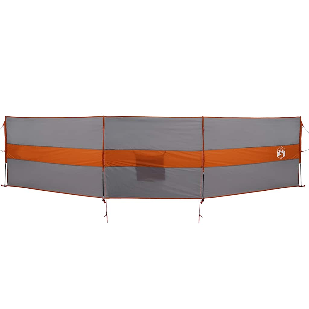 Windscherm camping waterdicht 490x123 cm grijs en oranje