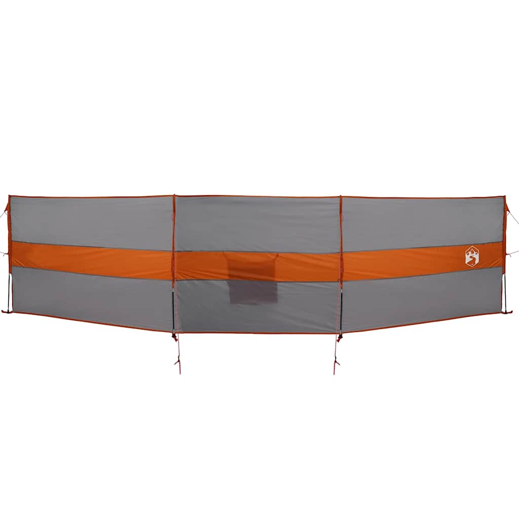 Windscherm camping waterdicht 490x123 cm grijs en oranje