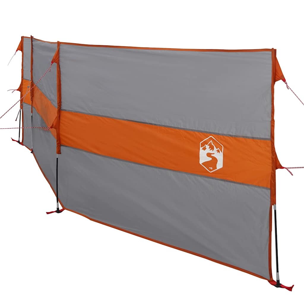 Windscherm camping waterdicht 490x123 cm grijs en oranje