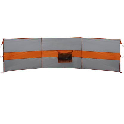 Windscherm camping waterdicht 490x123 cm grijs en oranje