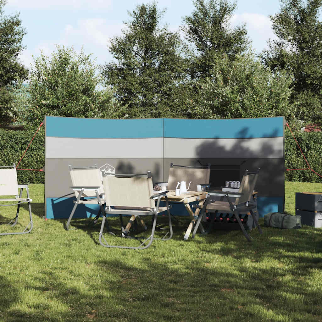 Windscherm camping waterdicht 340x130 cm blauw