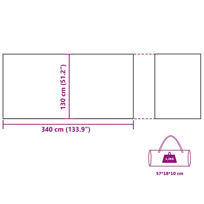 Windscherm camping waterdicht 340x130 cm grijs en oranje