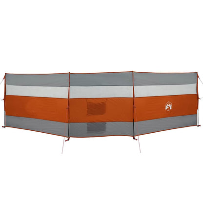 Windscherm camping waterdicht 508x130 cm grijs en oranje