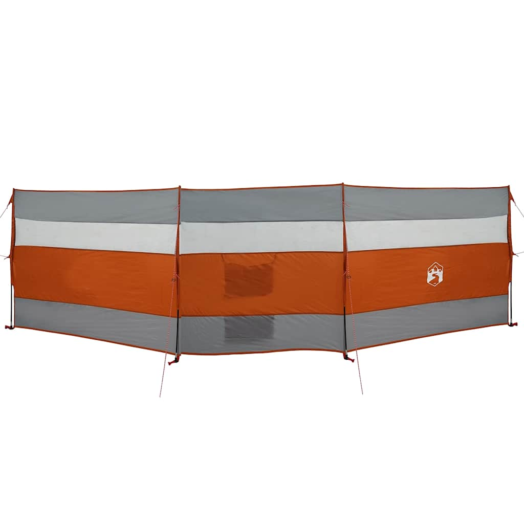 Windscherm camping waterdicht 508x130 cm grijs en oranje