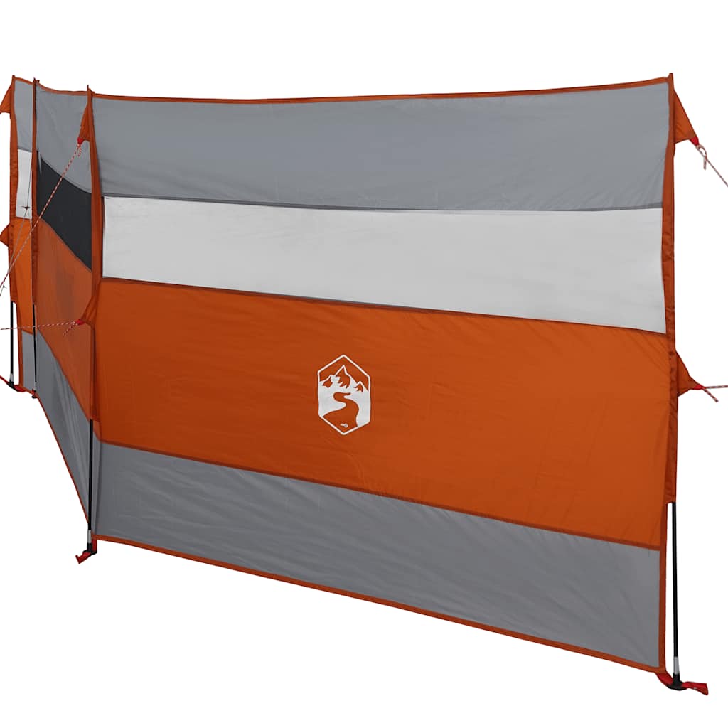 Windscherm camping waterdicht 508x130 cm grijs en oranje