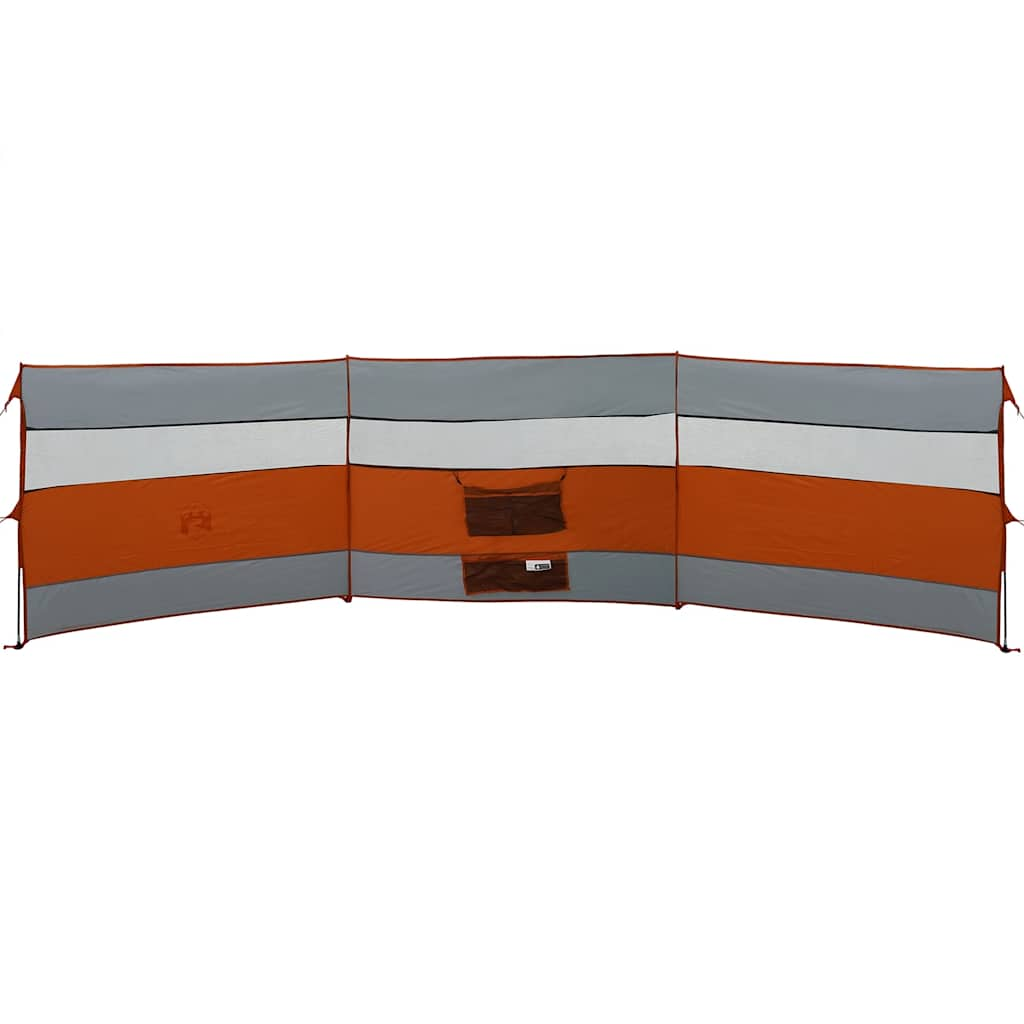 Windscherm camping waterdicht 508x130 cm grijs en oranje